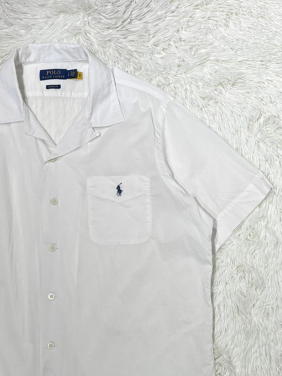 폴로랄프로렌 qr 네이비포니 화이트 반팔 셔츠 상품이미지5