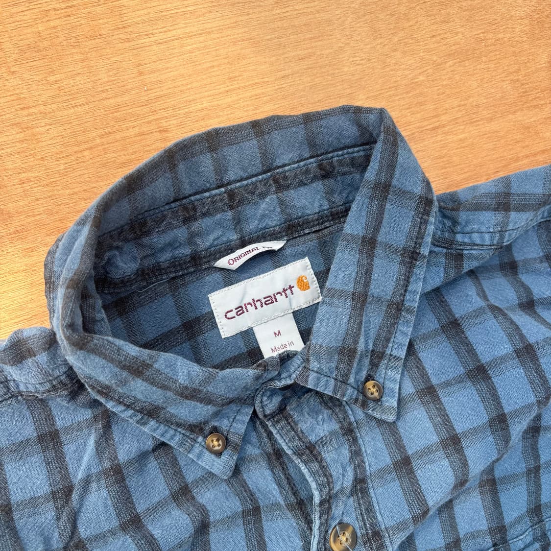 Carhartt Blue Plaid Button-Up Shirt 칼하트 상품이미지4