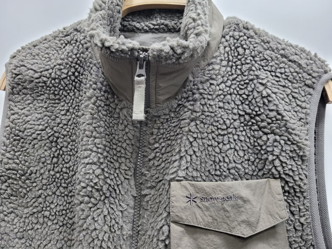 Snow peak 21FW 스노우피크 플리스 베스트 /  95 카키그레이 상품이미지4