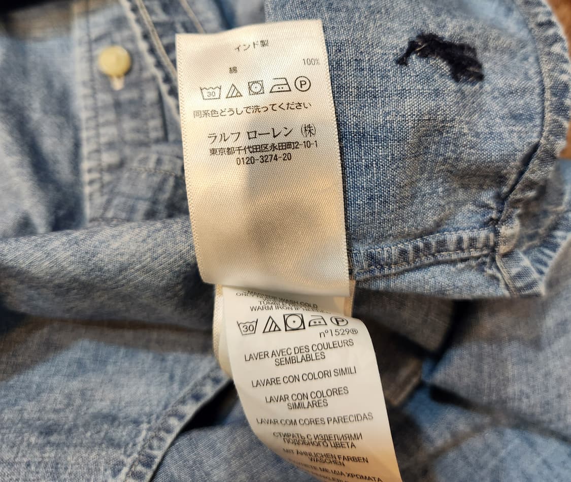 폴로 랄프로렌 데님 카라 카라 반팔 셔츠 상품이미지10