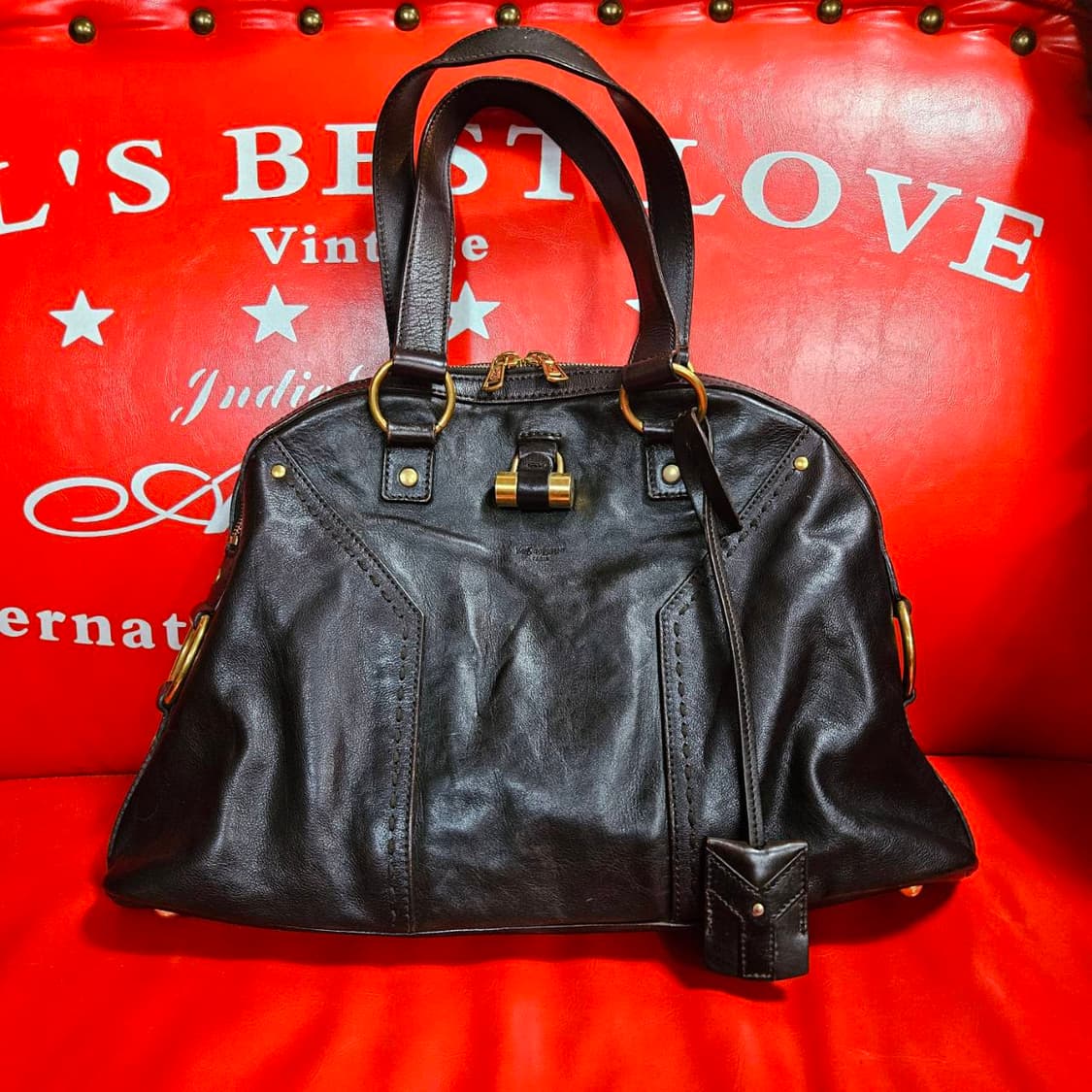 입생로랑(YSL) 뮤즈 브라운 레더 토트백 상품이미지1