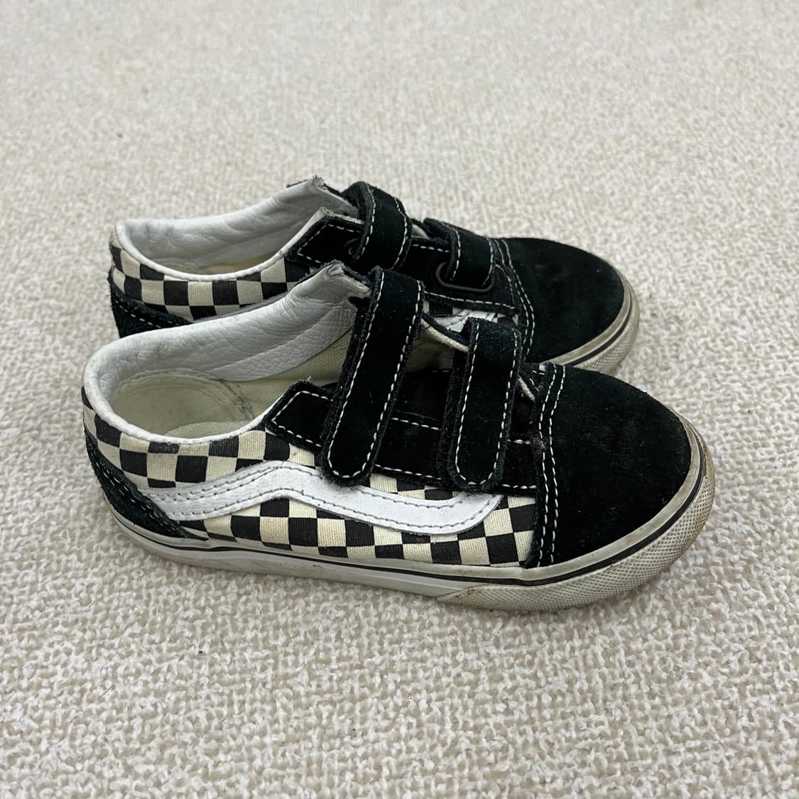[160] 반스 키즈 토들러 올드스쿨 체커보드 벨크로 운동화 신발 011 상품이미지4