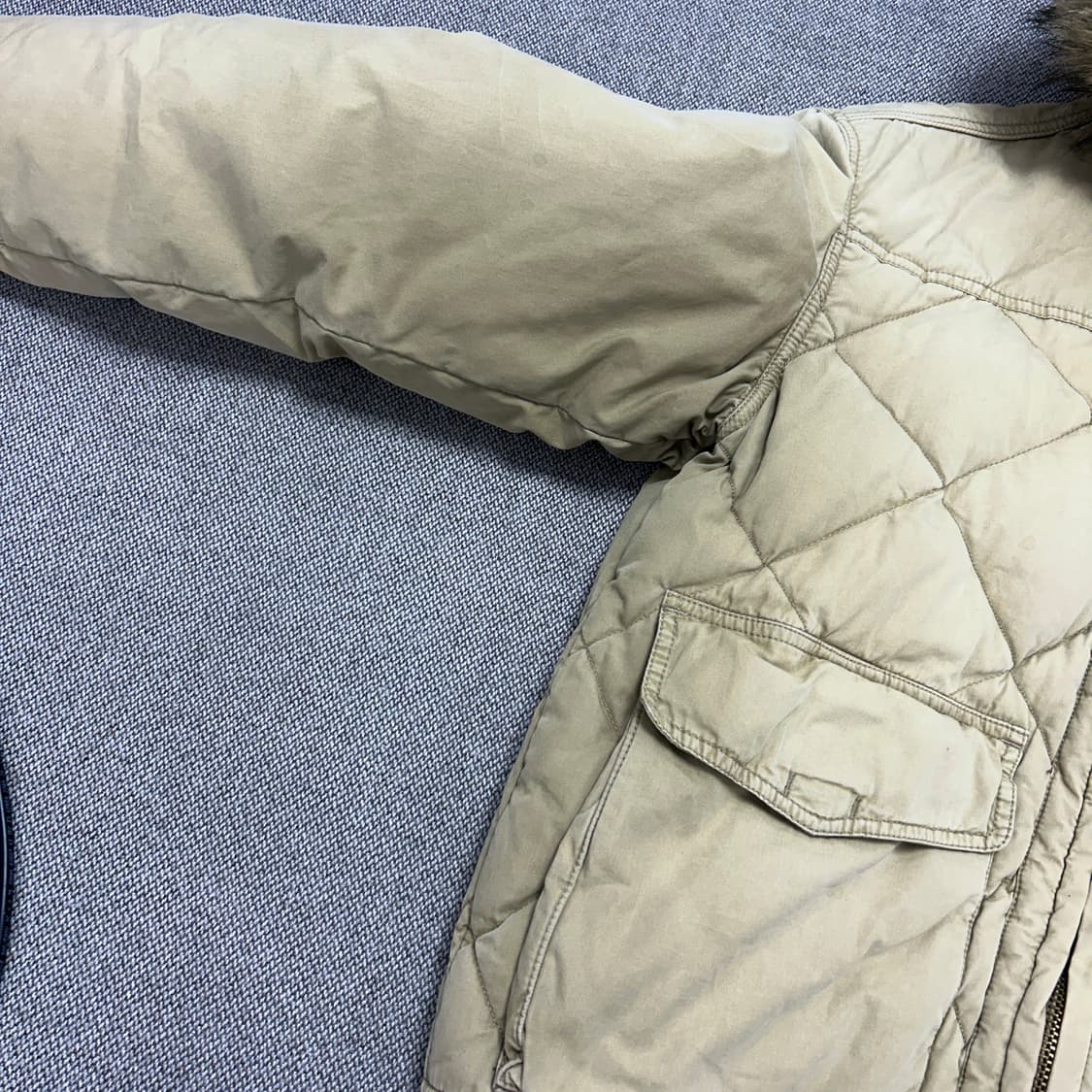폴로 베이지 푸퍼 봄버 패딩(L) 상품이미지6