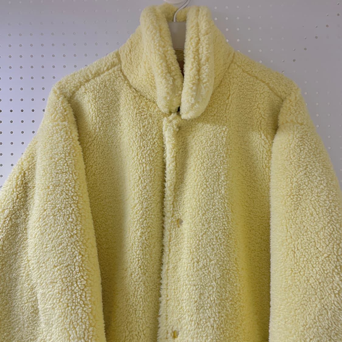 [m] 위캔더스 레몬크림 퍼 코치 자켓 뽀글이 코트 옐로우 후리스 상품이미지5