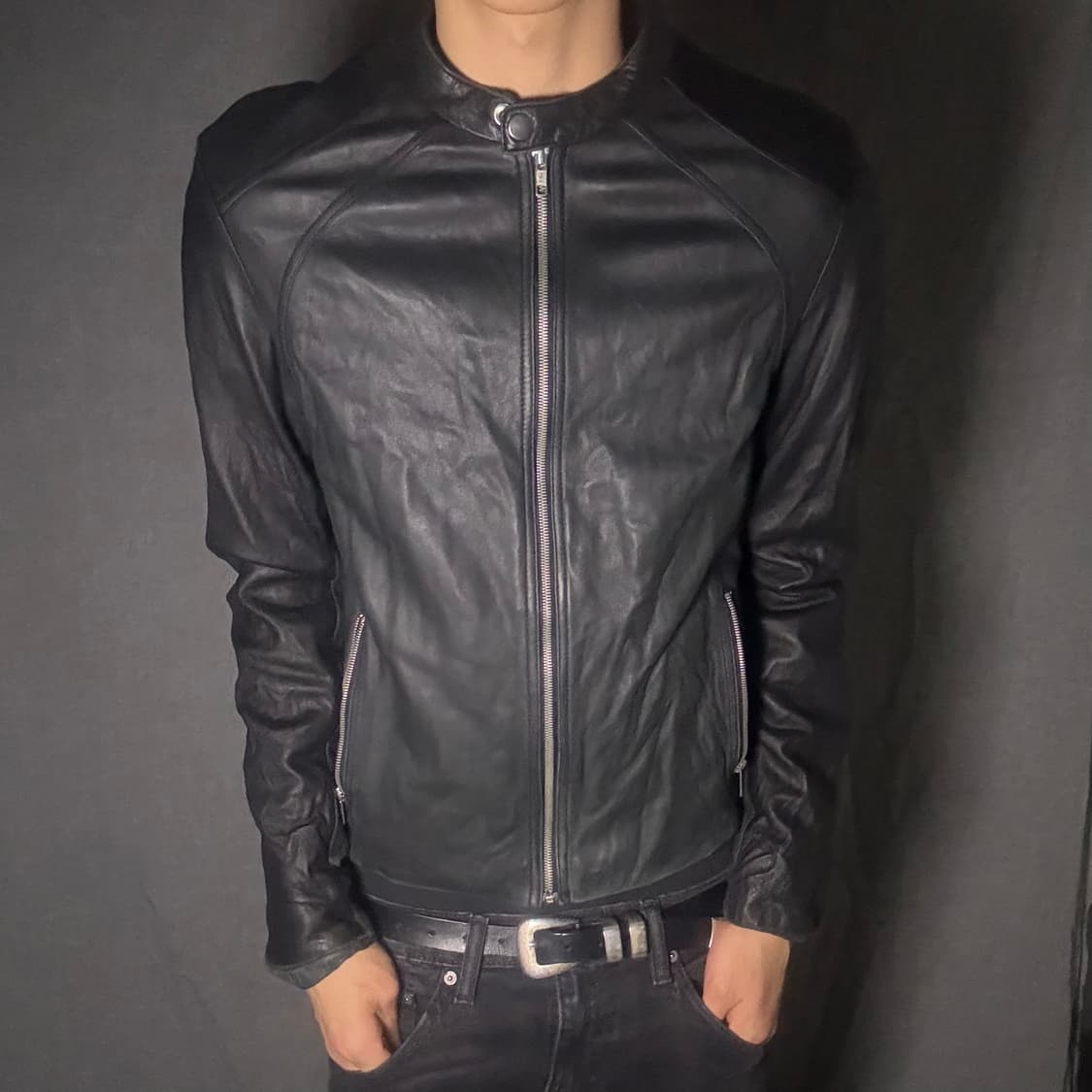 lamb skin leather jacket 상품이미지5