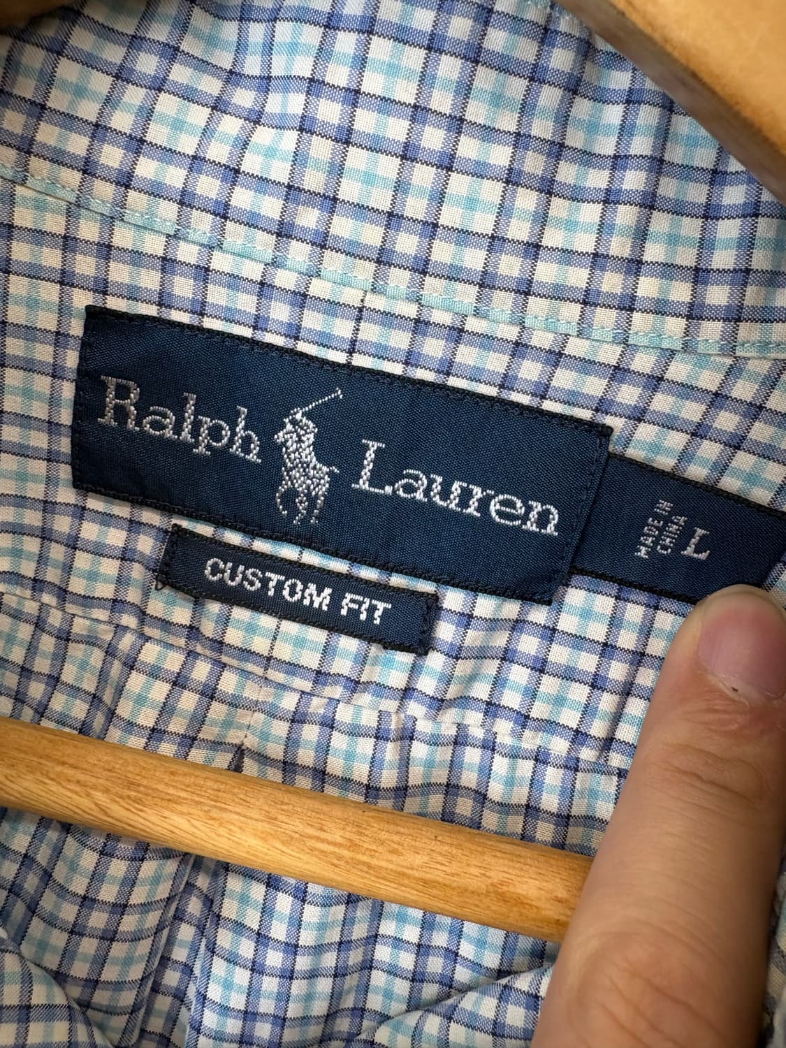 폴로랄프로렌 빈티지 하늘색 체크 셔츠 상품이미지5