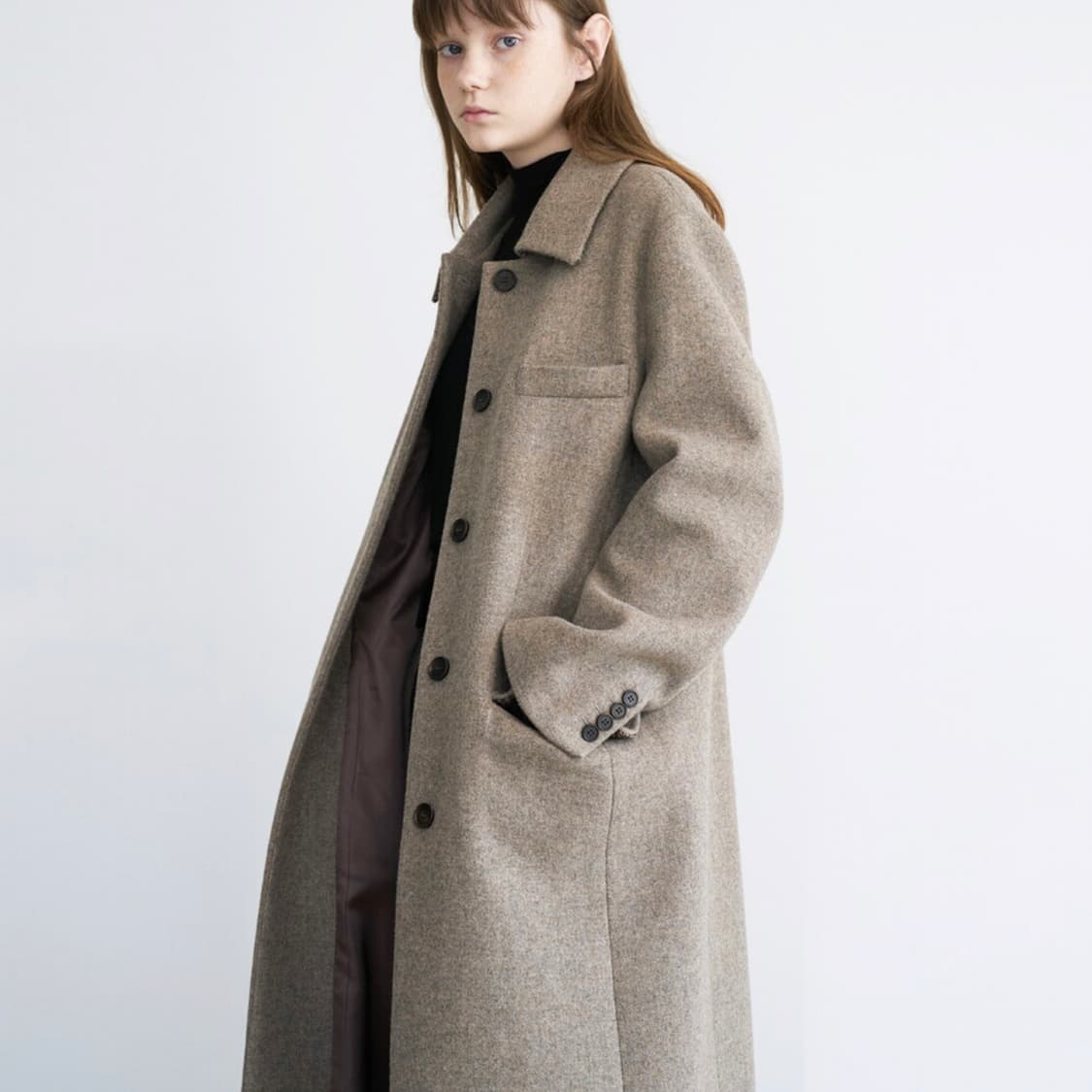 마론에디션(MARRON EDITION) 멜란지 베이지 수트코트 프리사이즈 상품이미지1