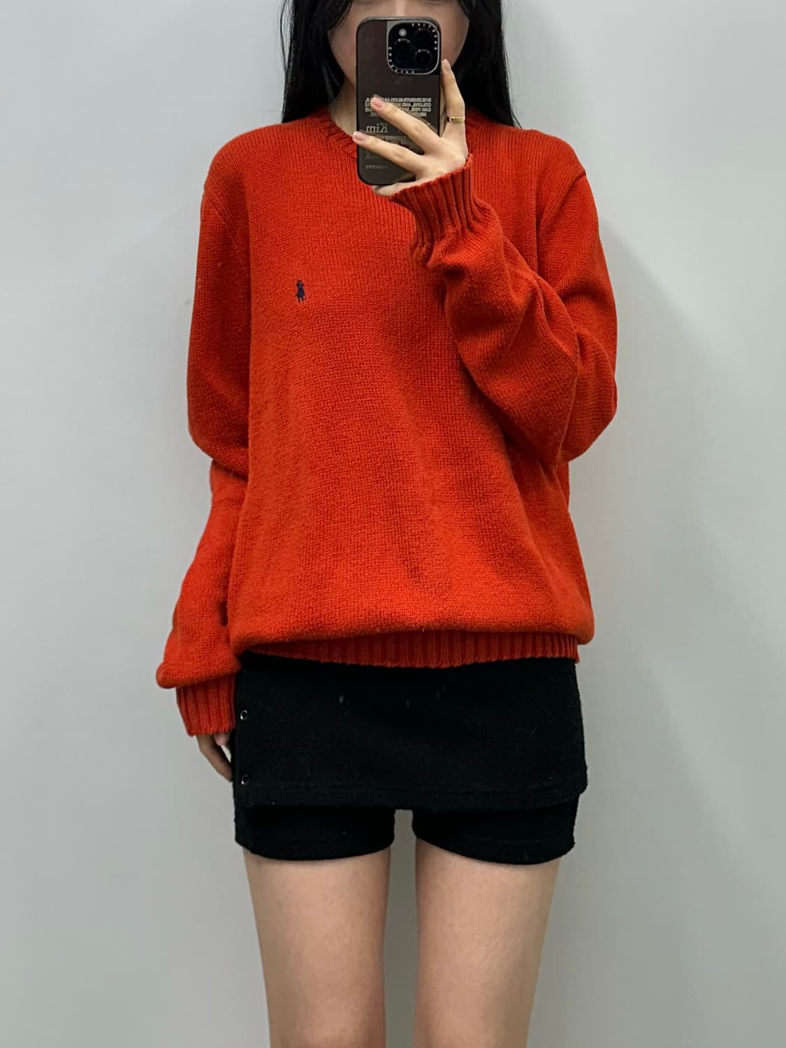 폴로 랄프로렌 오렌지 울 라운드 니트 상품이미지1