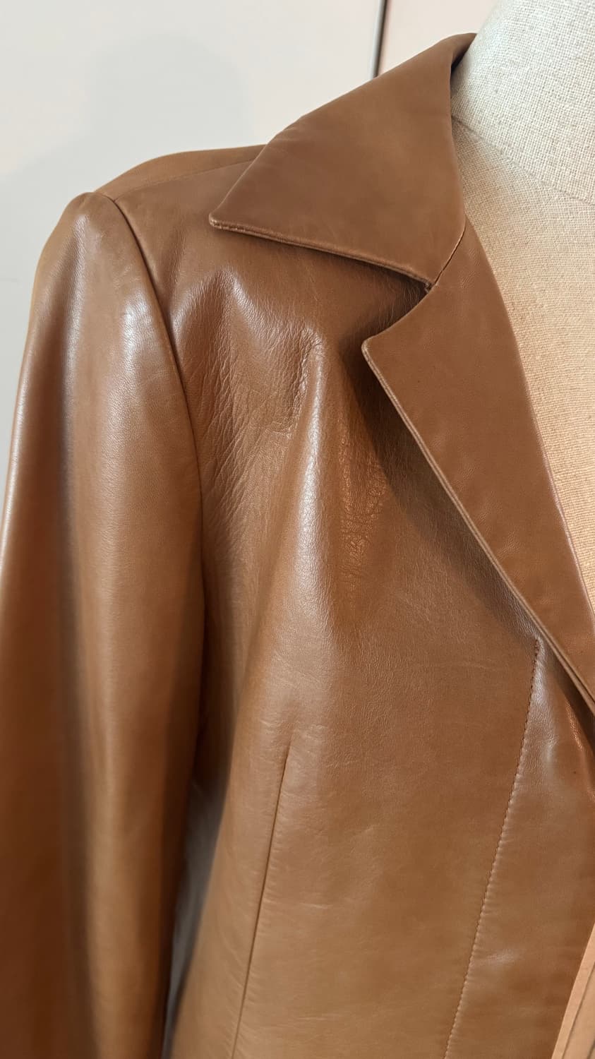 TIME 양가죽 여성 가죽 브라운 자켓  상품이미지5