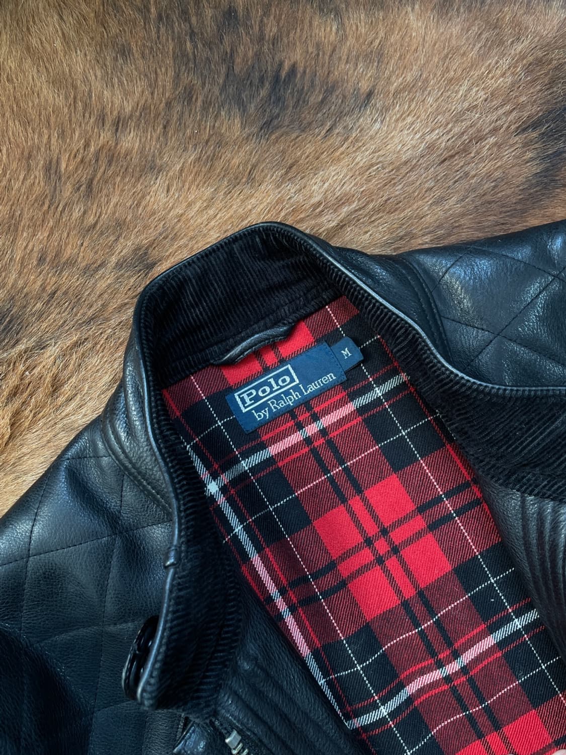 폴로 랄프로렌 4포켓 벨티드 바이커 레더 자켓 상품이미지7