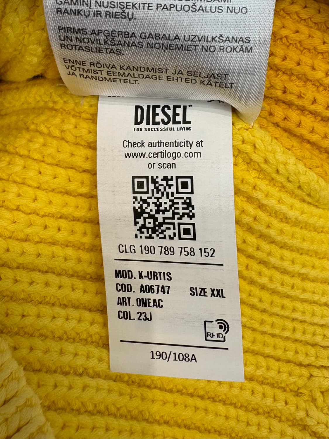 디젤 투톤 니트 집업 상품이미지10