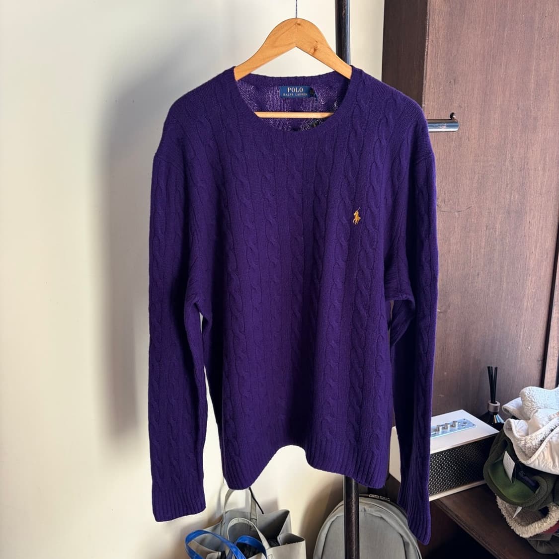 15296 - 폴로랄프로렌 퍼플 케이블 울 니트(울90%캐시미어 10%) 상품이미지2