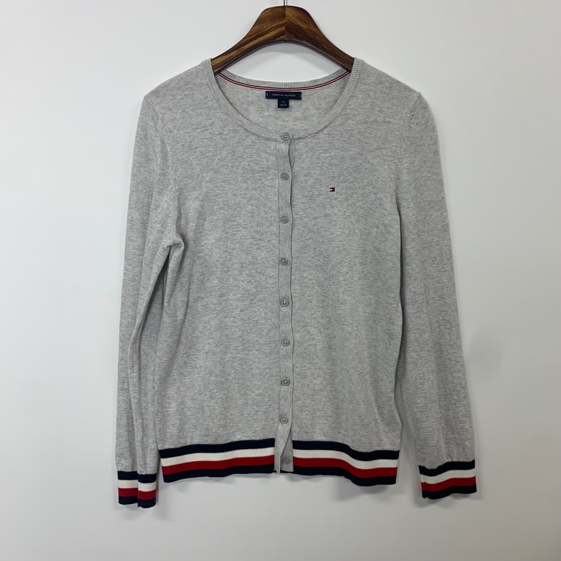 타미힐피거 그레이 라운드 니트 가디건 상품이미지2