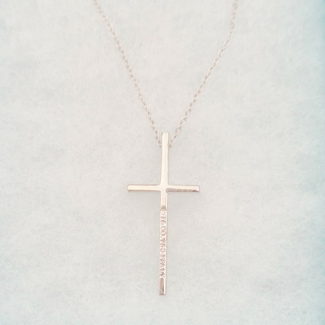 [중고명품셀렉트]티파니앤코 화이트 골드 크로스 팬던트 목걸이 상품이미지2