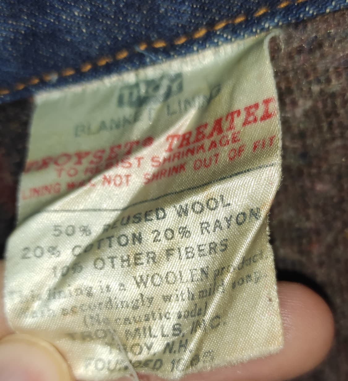 70s 리바이스 데님자켓 블랭킷 안감 작은사이즈 상품이미지7