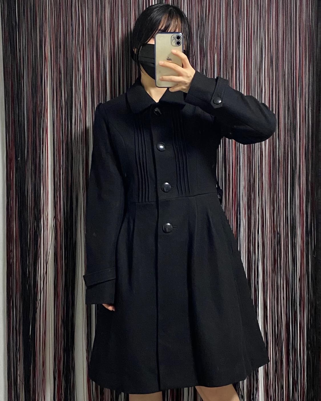 (Japan)울65% 블랙 롱코트 ✔️𝙎𝙞𝙯𝙚  상품이미지3