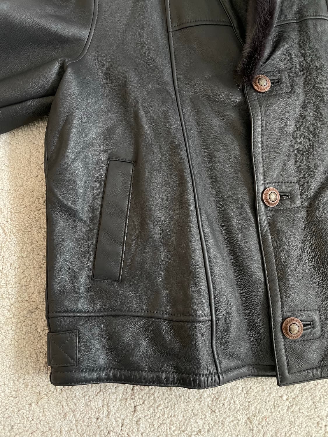 mink collar sheepskin mouton jacket 상품이미지4