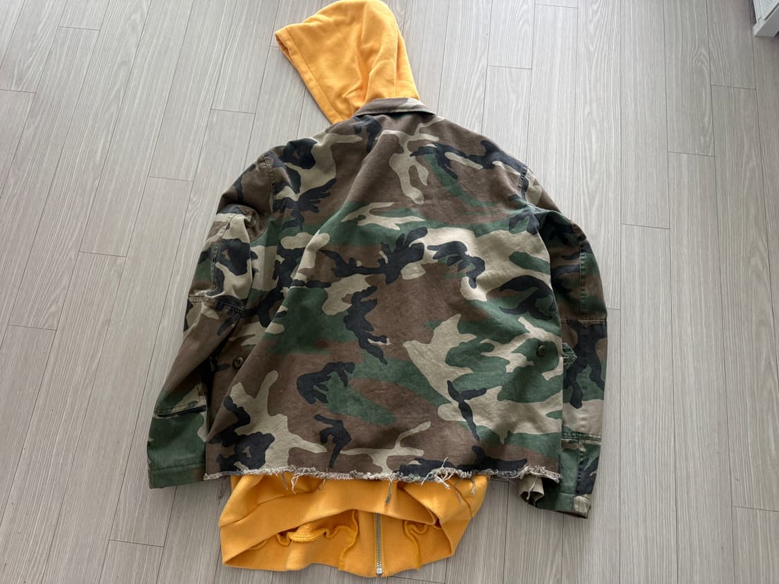 R13 16ss 옐로우 카모 아부 후디 재킷 상품이미지4