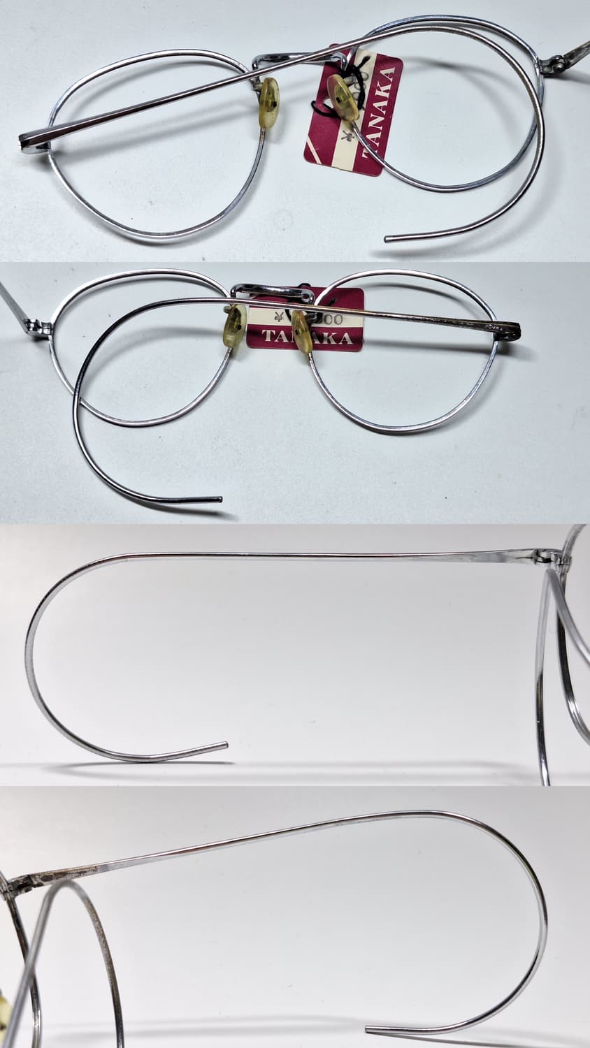 80s 일본제 빈티지 데드스톡 미사용/실버 케이블 템픅 안경테/클래식 상품이미지9
