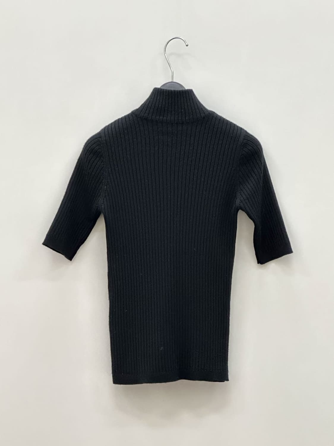 courreges / 꾸레쥬 블랙 하프넥 골지 니트  상품이미지7