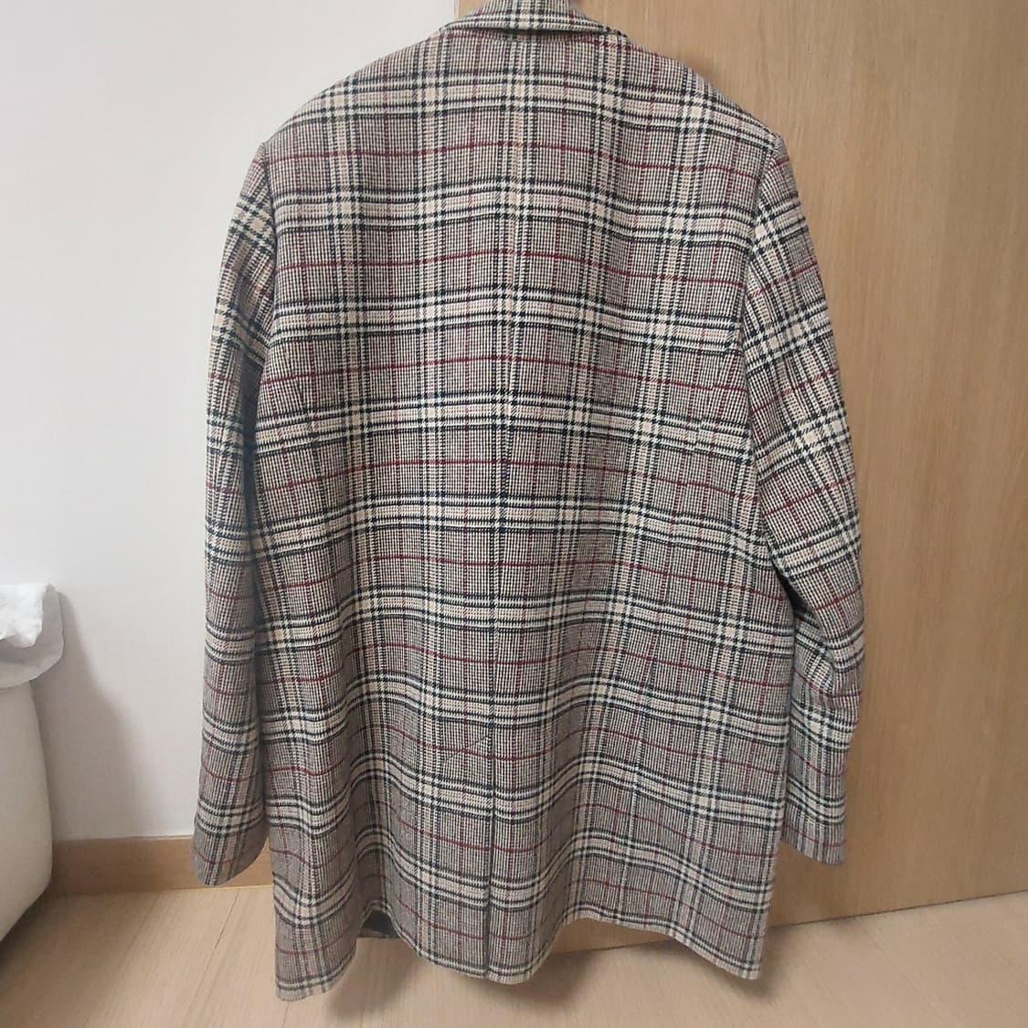 로엠 체크 버튼 더블 자켓 브라운 상품이미지2