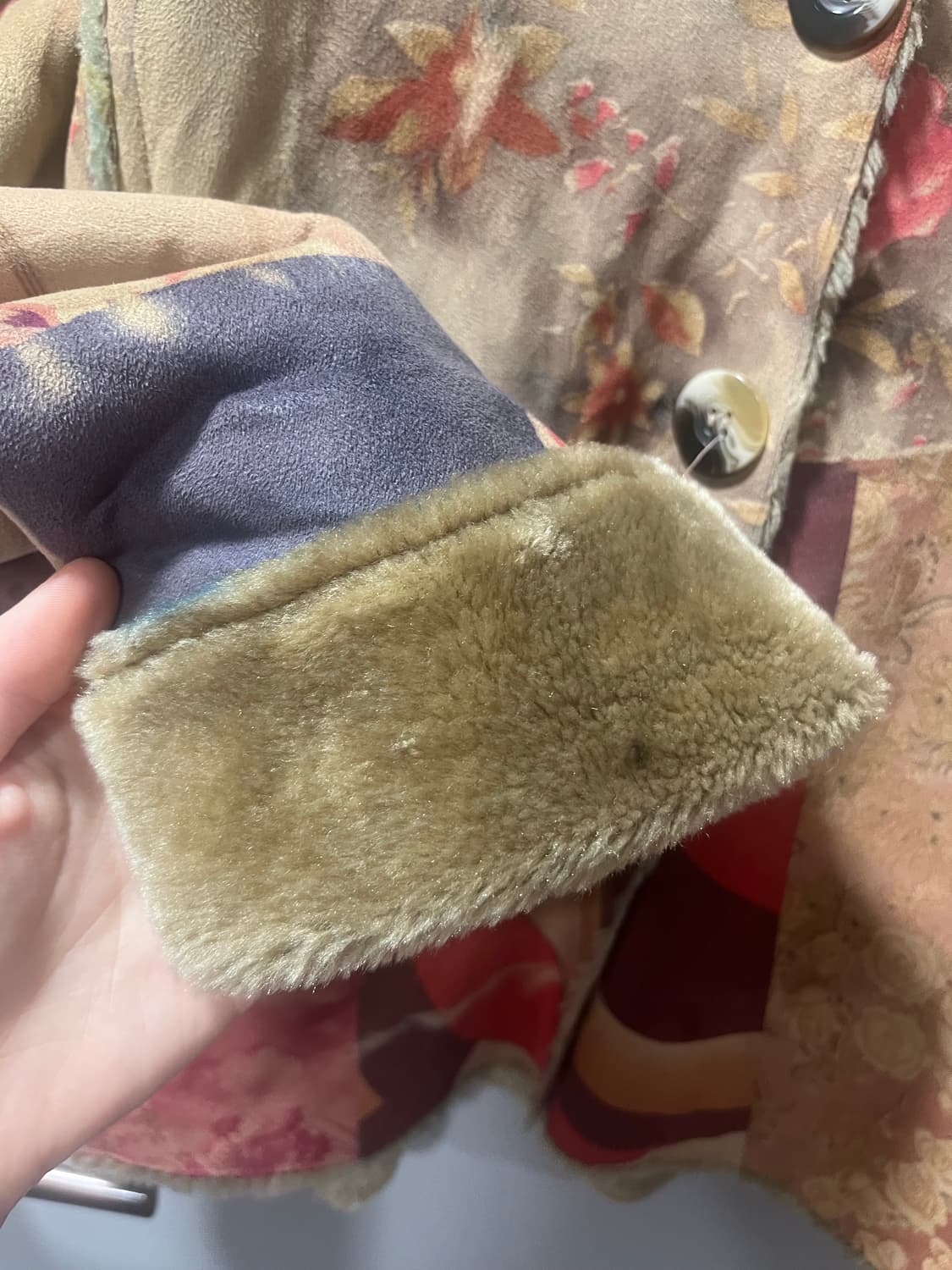 패치워크 오리엔탈 프린팅 무스탕 상품이미지6