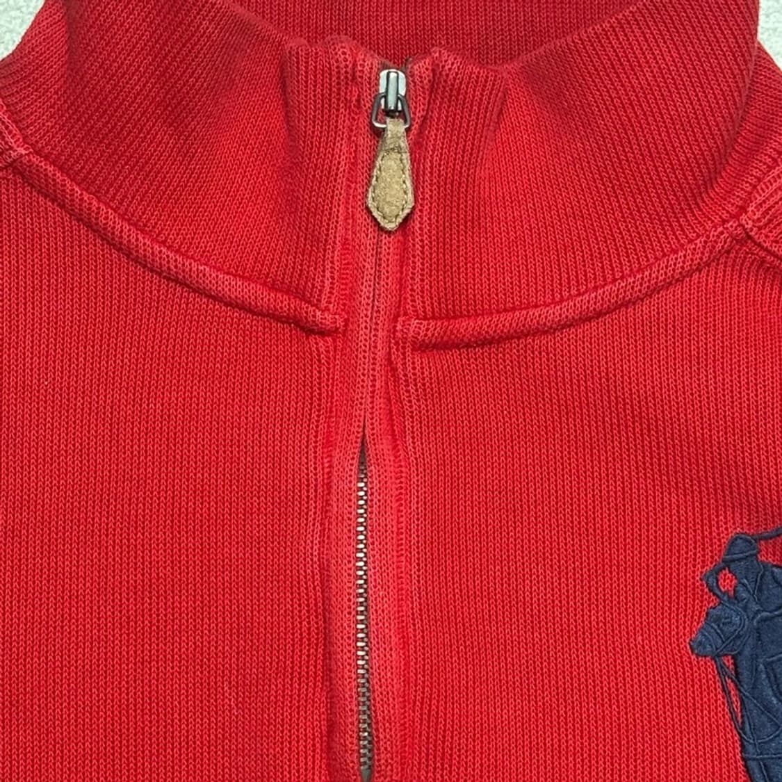 POLO RALPH LAUREN 빅포니 하프 집업 니트 레드 XL 상품이미지5