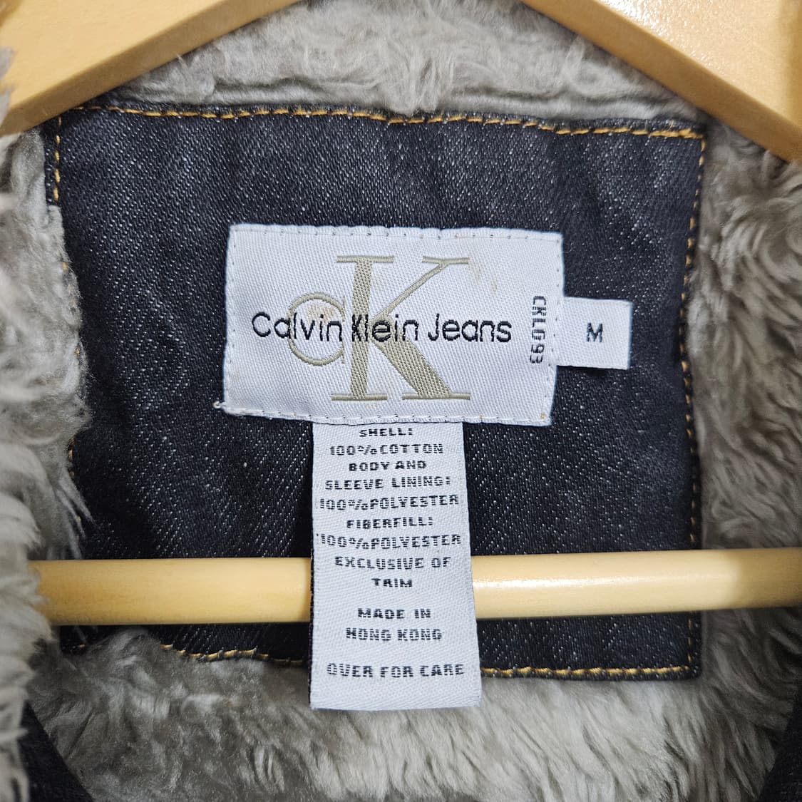 M 95-100) 캘빈클라인 흑청 쉐르파 퍼 데님자켓 상품이미지6