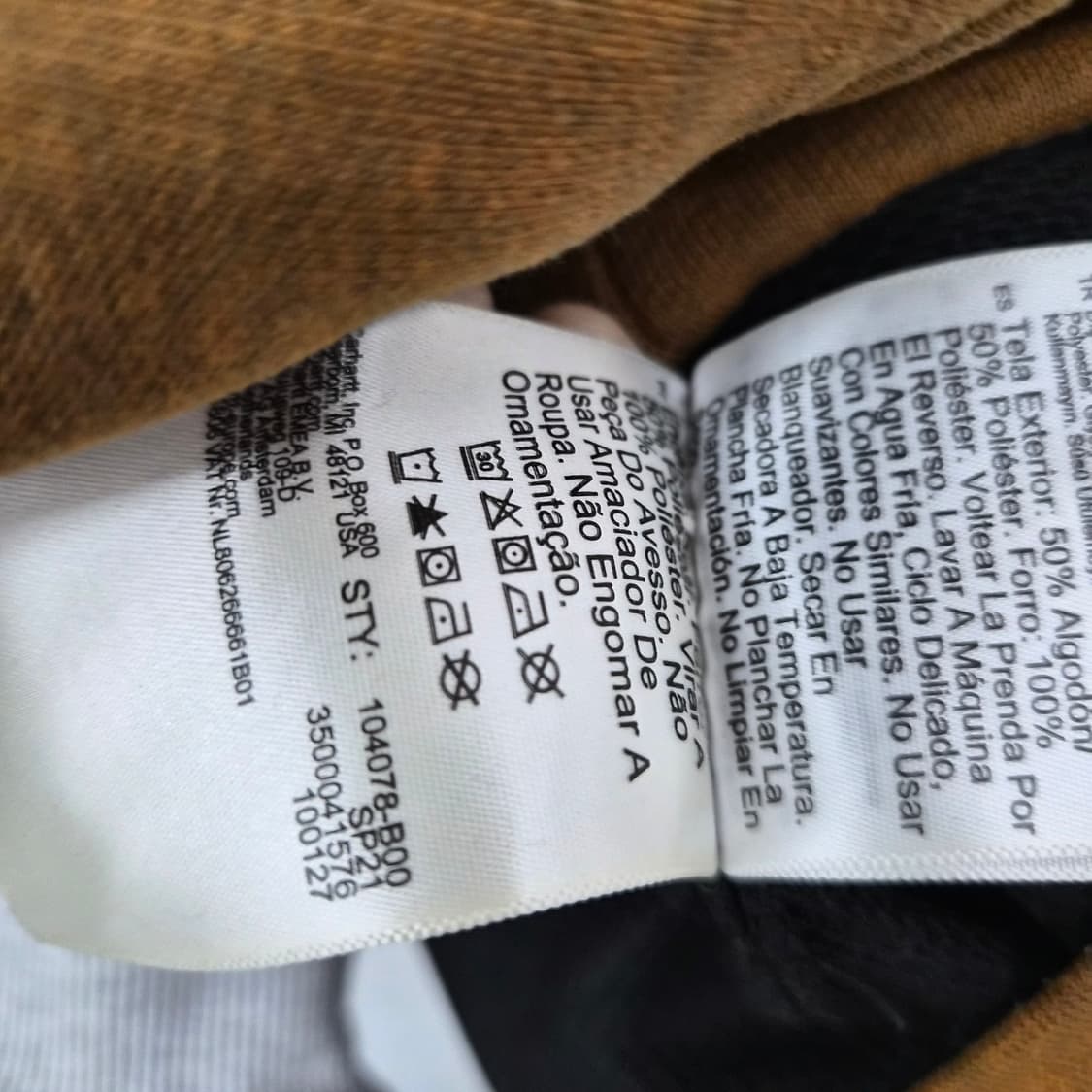 칼하트 브라운 후드 집업 남성 XL 상품이미지4