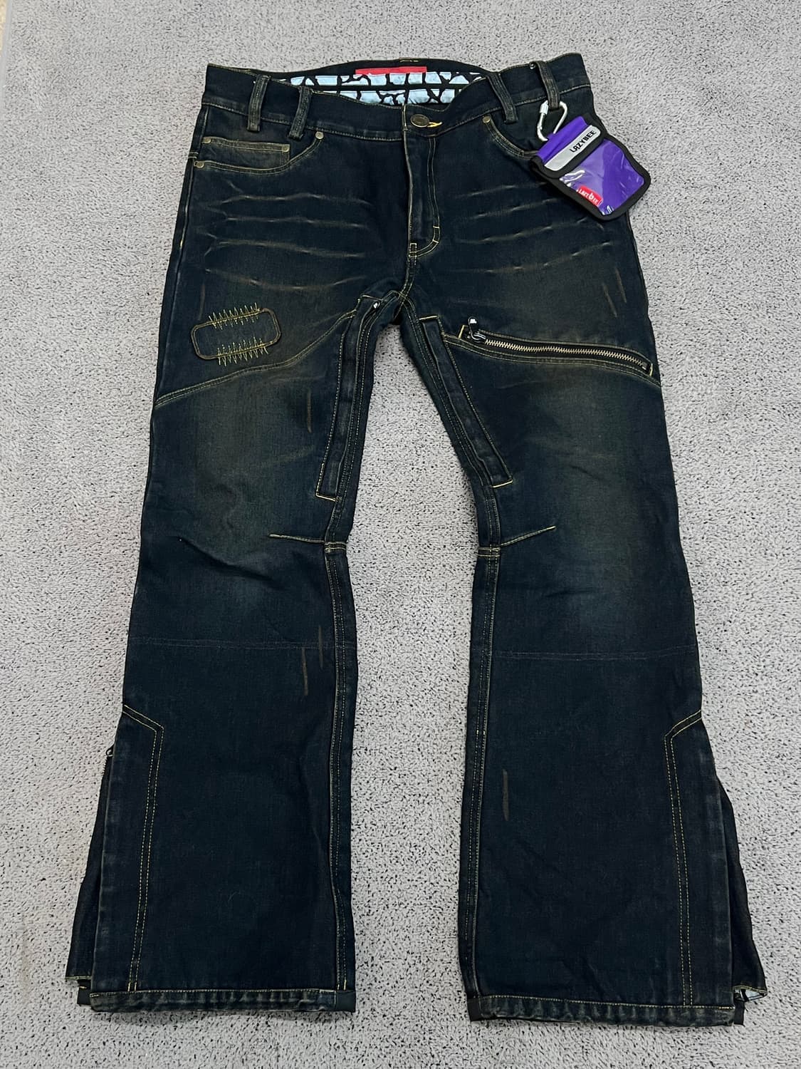 (L)  LAZYBEE 빈티지 진청 와이드 부츠컷 데님 팬츠 상품이미지1