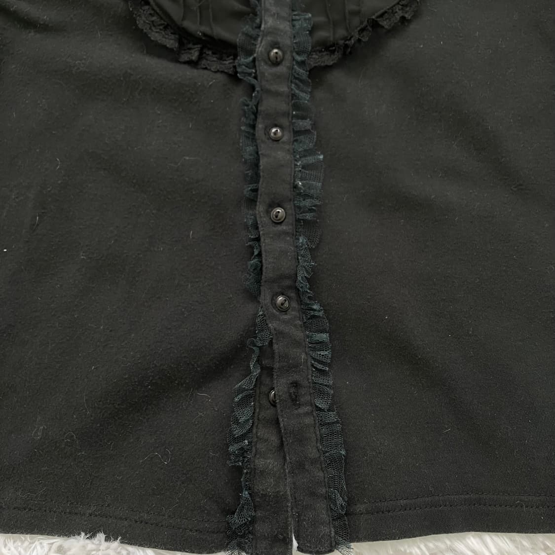 빈티지 블랙 공주 레이스 긴팔 963 y2k 스트릿 갸루 펑키 일본빈티지 상품이미지3