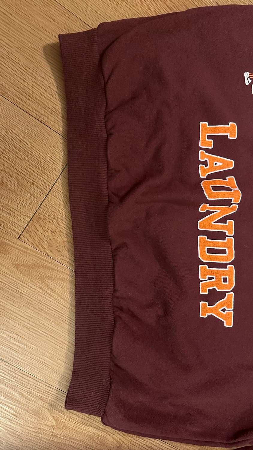 캐피탈 맨투맨 플리스 빅 스웨트셔츠 버건디 와인 오버사이즈 상품이미지4