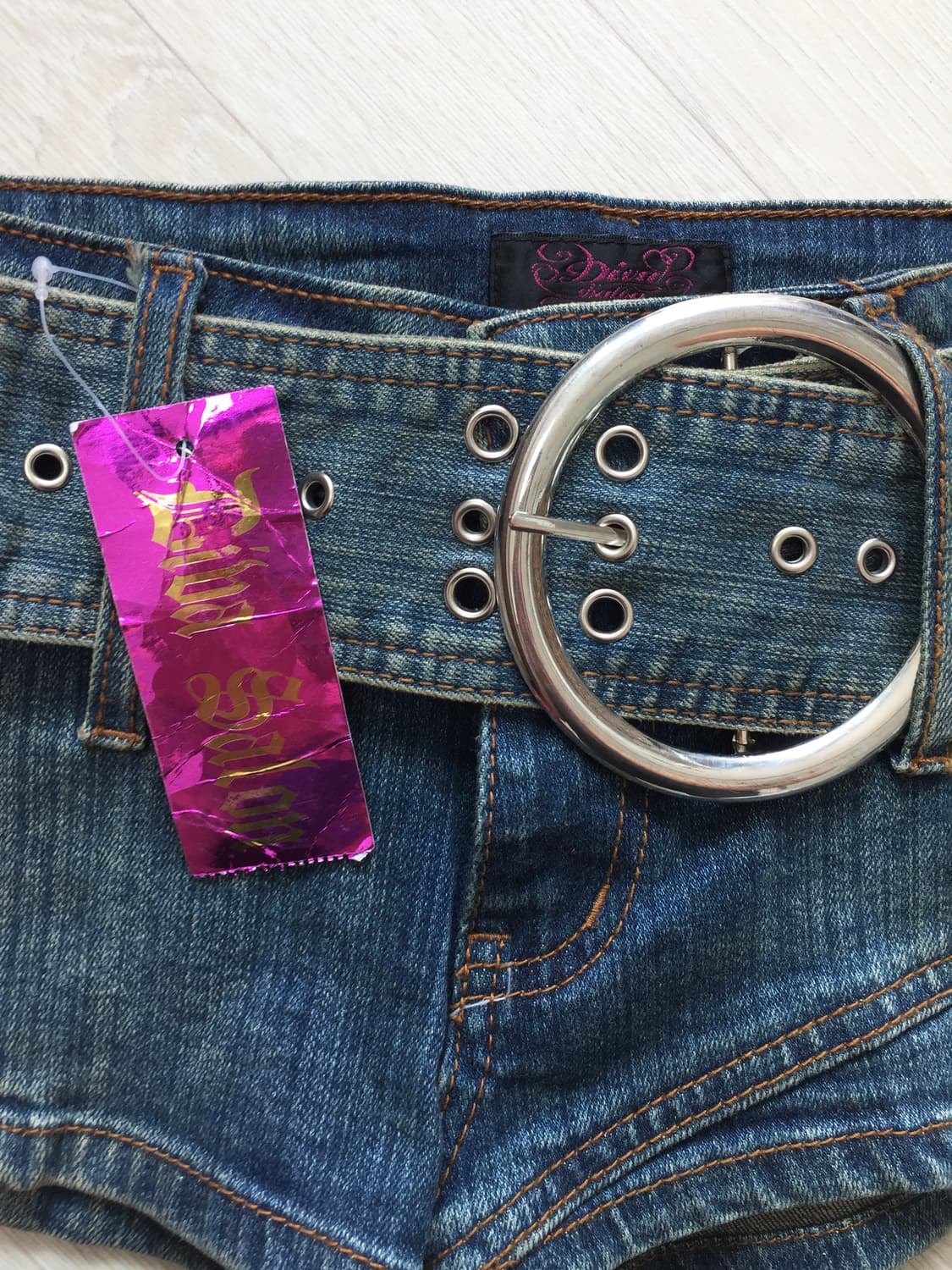 Diva Salon Chunky Belt Denim Shorts 상품이미지7