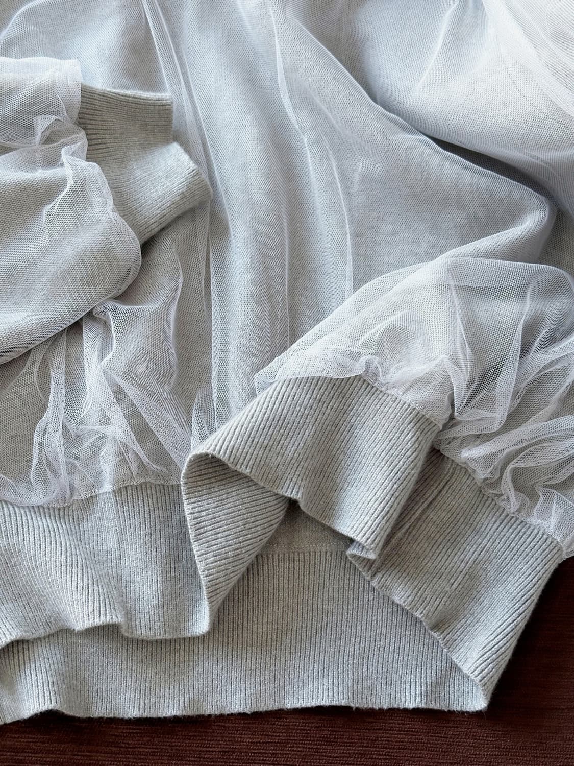 Design meshed knit layer knit P/O 상품이미지3