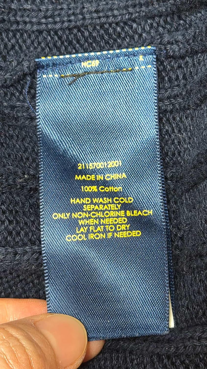 (새상품급) 폴로 랄프로렌 케이블 꽈배기 니트 남성 M 네이비 상품이미지4