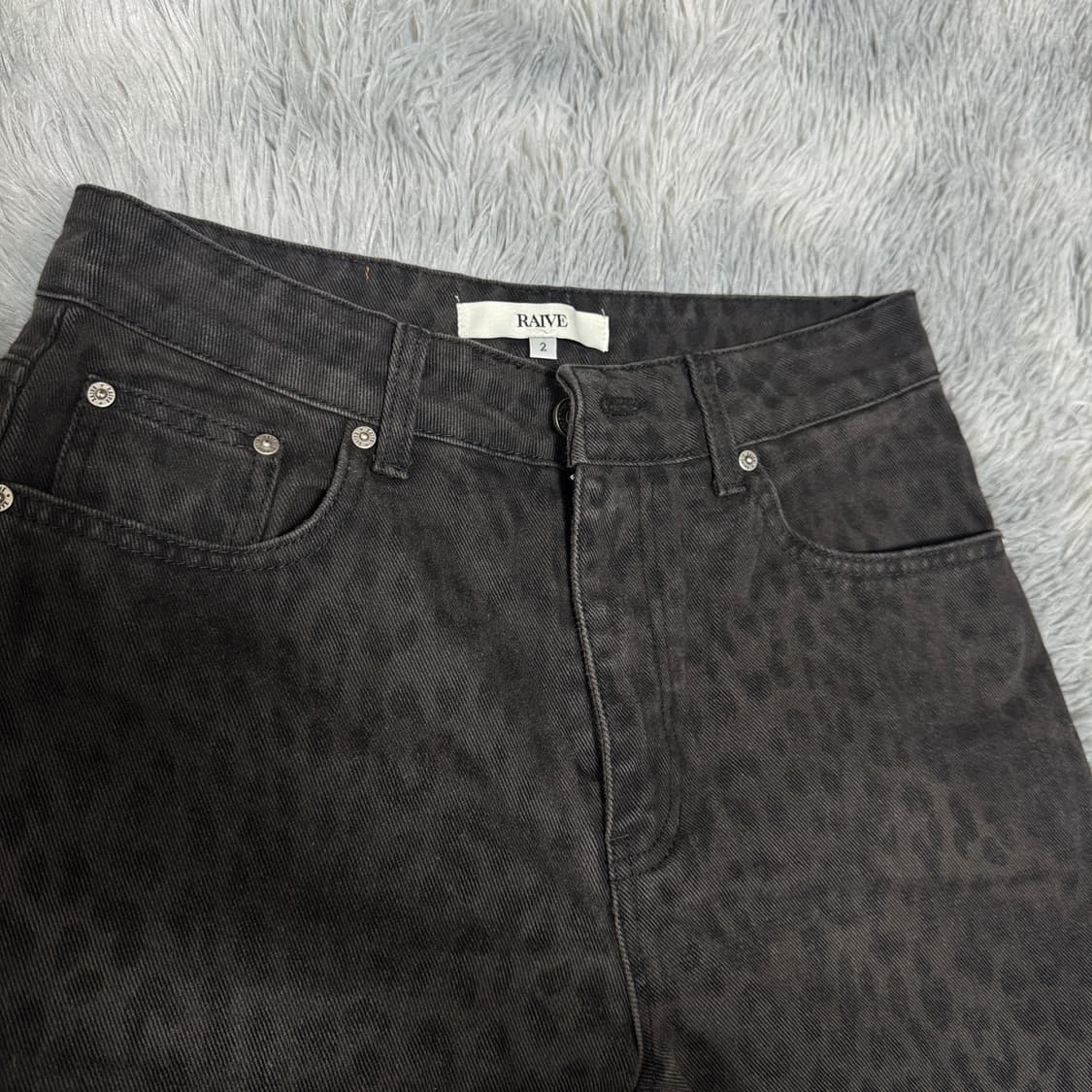 RAIVE 레이브 레오파드 데님 와이드팬츠 02사이즈 상품이미지3