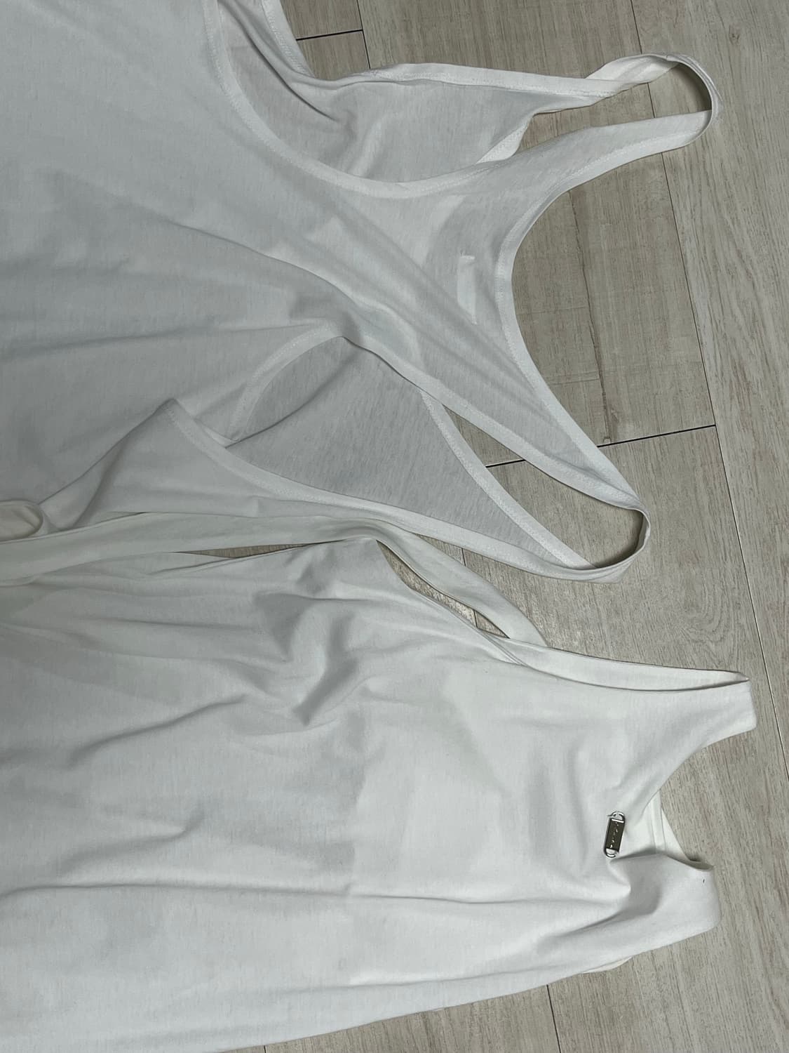 NACHE 나체 레이어드 원피스 화이트 상품이미지6