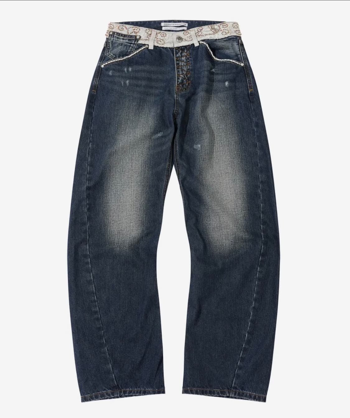 스컬프터Beaded Waist Denim Pants Indigo Blue 상품이미지2