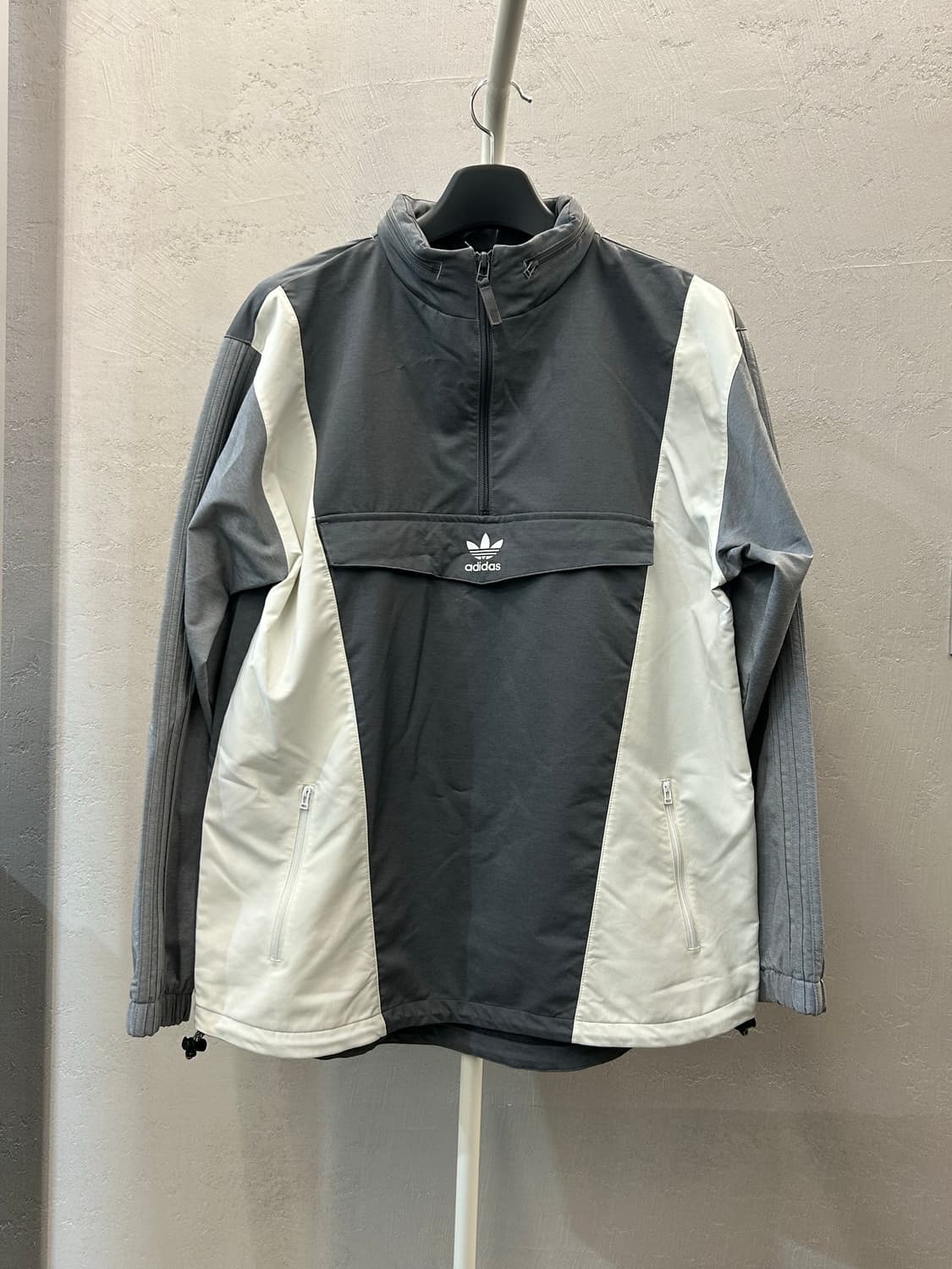 아디다스 하프집업 아노락 그레이/화이트 상품이미지2