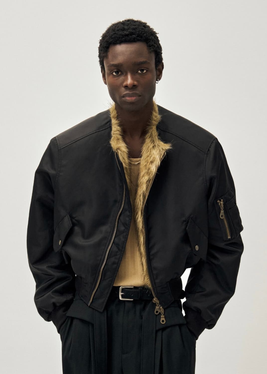 노이어 샤기 퍼 ma-1 크롭 자켓 마원 새상품 상품이미지7