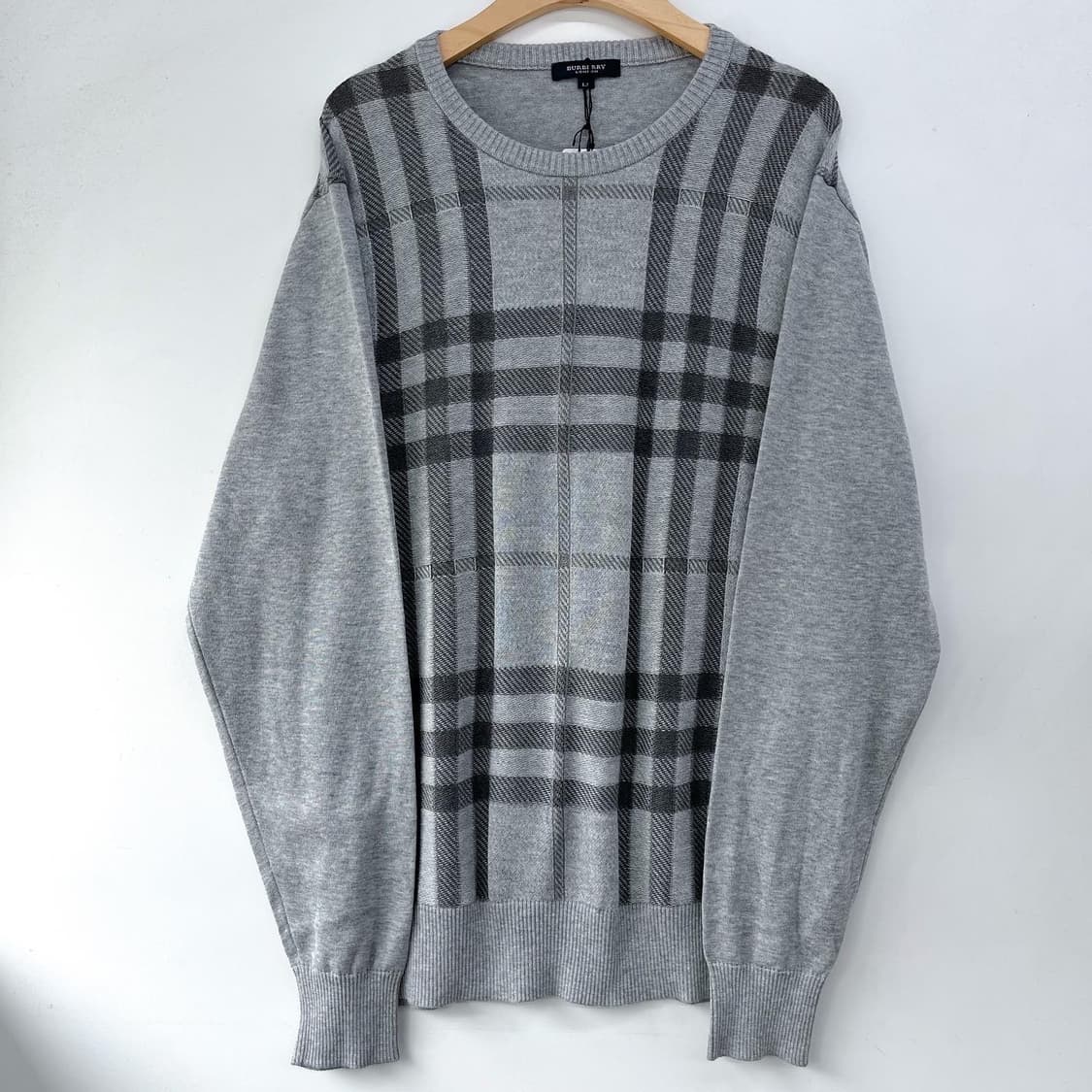 버버리 제팬라인 오리지널 데드스탁그레이노버체크코튼니트 상품이미지2