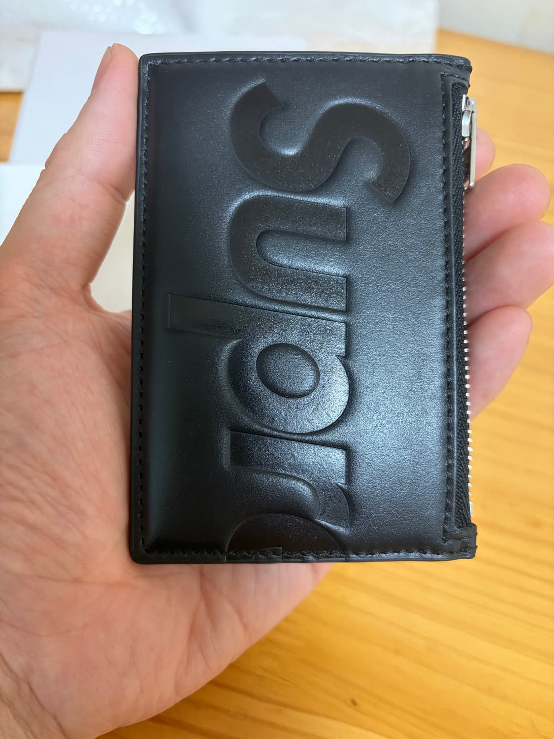 25ss 슈프림 카드지갑 레더 블랙 상품이미지3