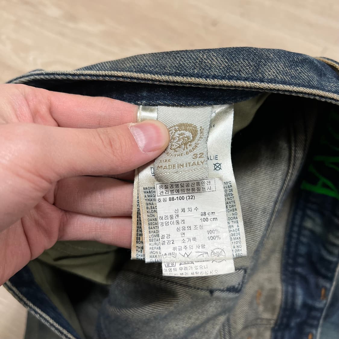 디젤 맨 사파도 빈티지 워싱 레귤러 데님팬츠 청바지[중청] 32 상품이미지7