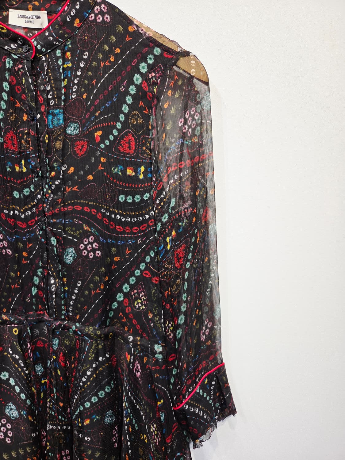 Zadig & Voltaire. 세미 시어 프린트 시폰 드레스_XS 상품이미지5