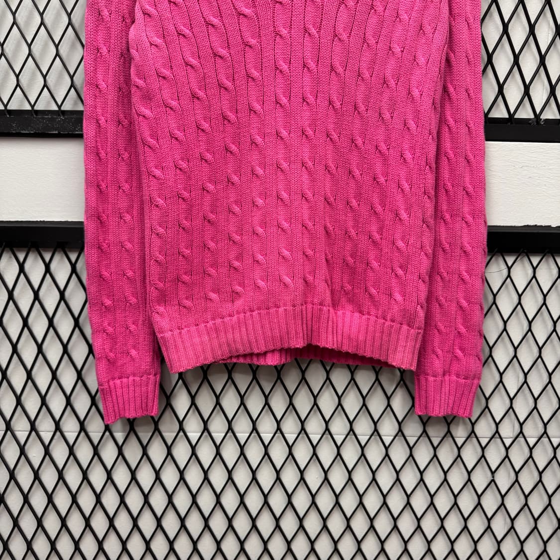 폴로 랄프로렌 케이블 니트 옐로우 포니 포인트 핑크 상품이미지4