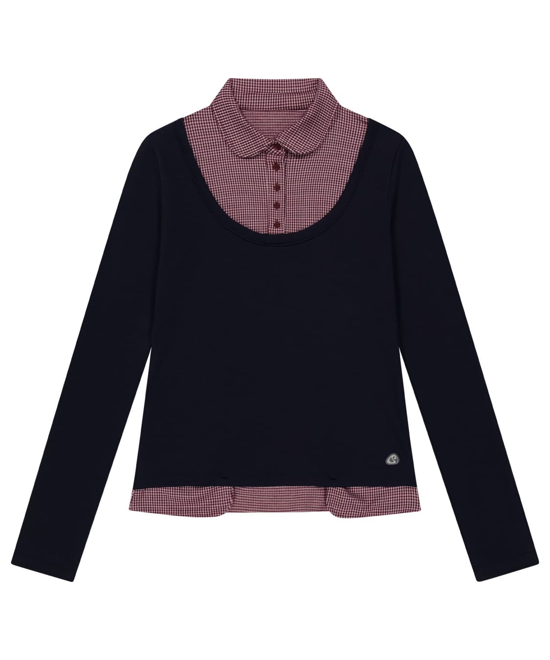 코이세이오 REVERSIBLE COLLAR LONGSLEEVES NAVY 상품이미지1