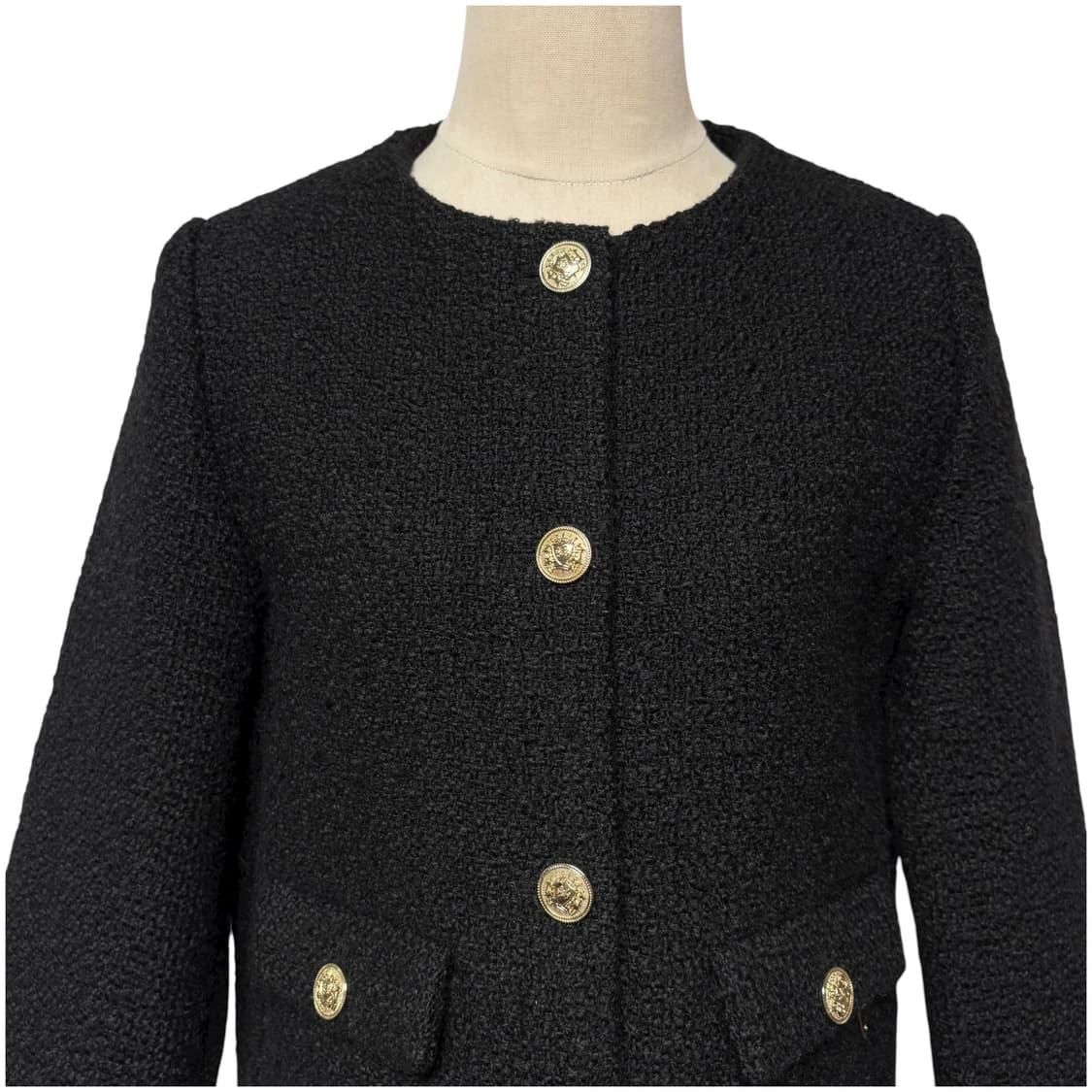 3691 게스 블랙 금장 트위드자켓 상품이미지2