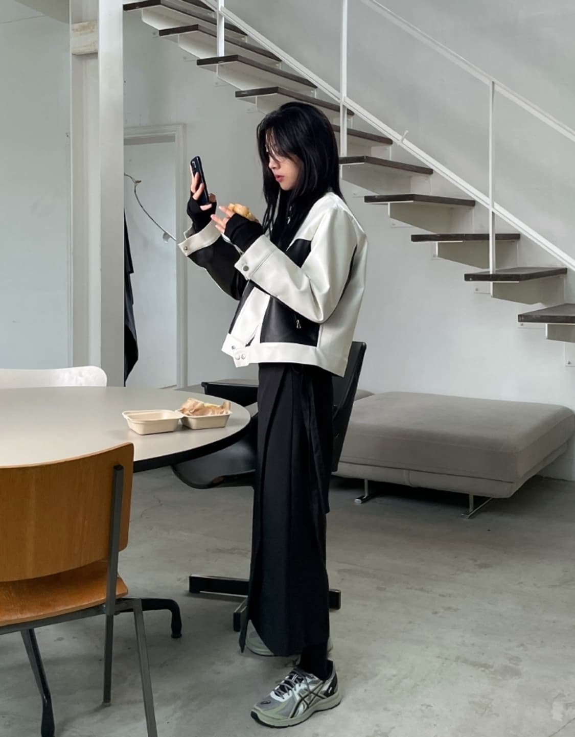 우화 레더 바이커자켓 상품이미지3