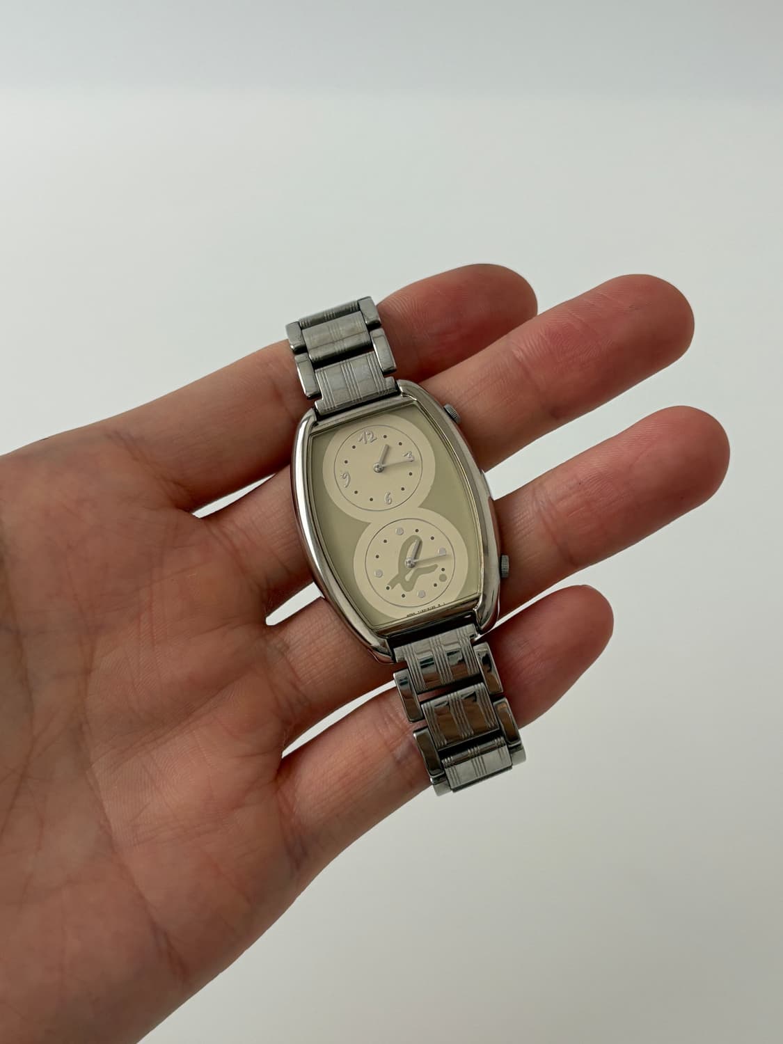 dual time silver square ladies quartz 상품이미지1