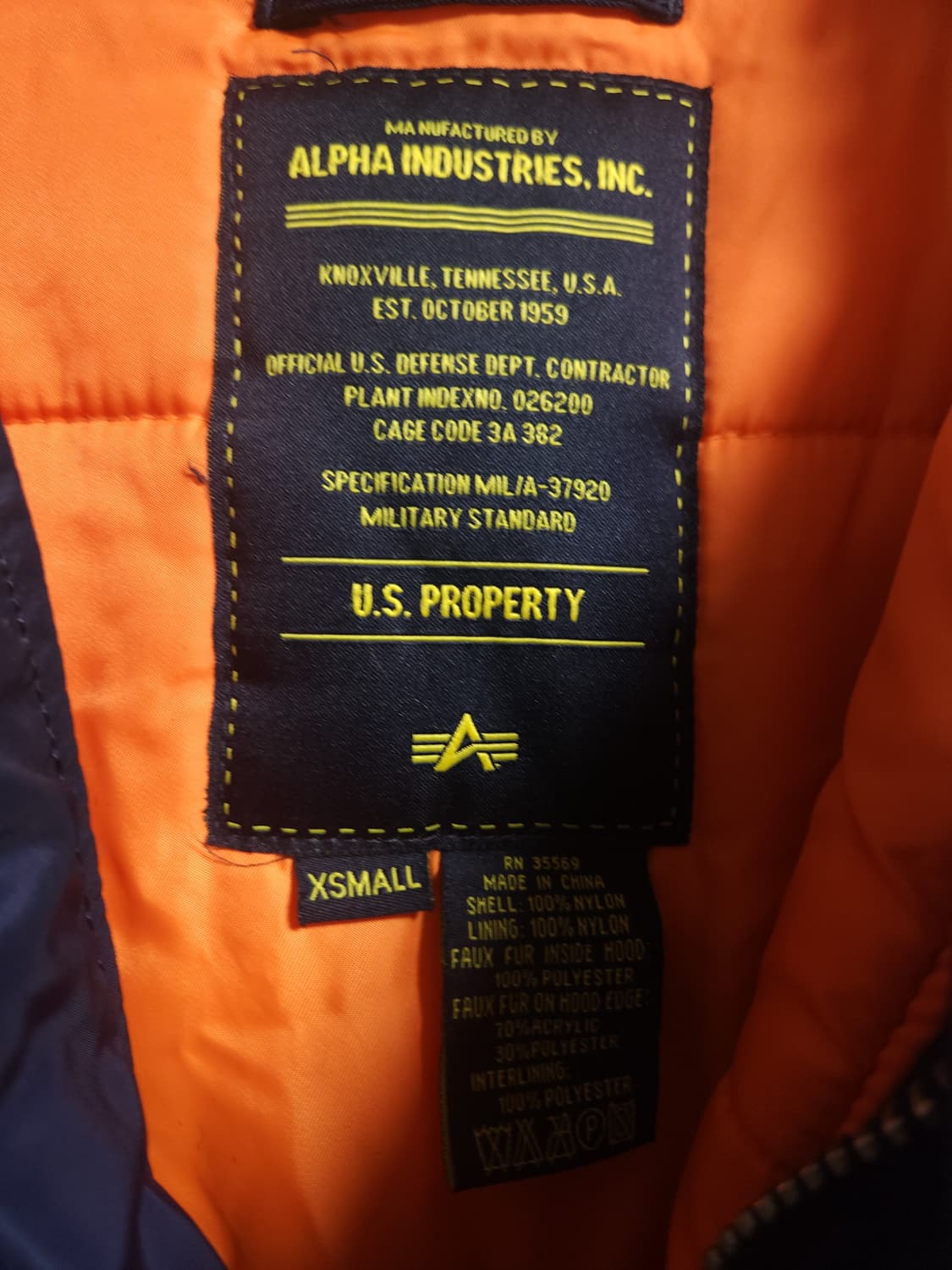 알파인더스트리 N3B 패딩 항공점퍼 개파카, S 상품이미지3